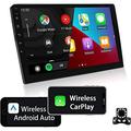 Binize Double Din Car Stereo Wireless carplay Android auto 9 Inch Touch Screen Android Car Radio GPS Navigation Head Unit with FM Bluetooth Mirror Link