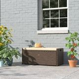 60-Gallon Outdoor Storage Deck Box Bench with Seat Cushion Seating Bench Brown