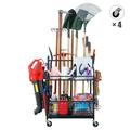 Mythinglogic Garden Tool Organizer Racks Garage Yard Tool Racks with Wheels Garage Organizers Storage Hold Garden Tools Cart Yard Tool Holder for Garage Shed Garden Tool Stand Carts