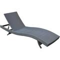 Hawthorne Collections Adjustable Patio Chaise Lounge in Black