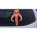 Star Wars Mandalorian Skull Boba Fett Car or Truck Window Laptop Decal Sticker Coral 4in X 2.7in