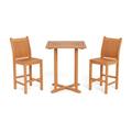 Tortuga Outdoor TK-3PC-BAR Teak Bar Set 2 chairs 1 table Brown - 3 Piece