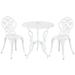 Hi-Line Gifts 3pc White Contemporary Rose Bistro Set 32.5