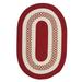 Colonial Mills 4 x 6 Red and White Oval Area Throw Rug