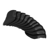 Uxcell Protection Sleeve Visible Window Golf Club Iron Head Covers Black 10 Pack