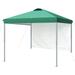 Outdoor 10 x 10 Popup Canopy Tent with side wall - Straight Leg Instant Sun Shelter - Green