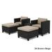 Noble House Puerta Outdoor 5 Pc Brown Chat Set w/ Beige Cushions