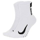 Nike Unisex 2PK Running Ankle Socks Large (W 10-13/ M 8-12) SX7556-100