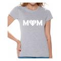 Awkward Styles Women s Baseball Mom Heart Graphic T-shirt Tops White Heart Mother s Day Gift