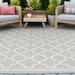 4x6 Water Resistant Indoor Outdoor Rugs for Patios Front Door Entry Entryway Deck Porch Balcony | Outside Area Rug for Patio | Gray Geometric | Size: 4 x 5 3