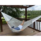 Barbados 2 Person Handmade Mayan Woven Cotton Hammock in Black / Beige