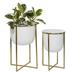 CosmoLiving by Cosmopolitan 23 18 H Indoor Outdoor White Metal Planter with Removable Stand (2 Count)