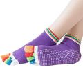 Five Toe Socks Nonslip 1 Pair Cotton Yoga Socks Five Finger Socks for Pilates