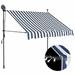 Manual Retractable Awning with LED 59.1 Blue and White