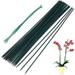 Plant Support Stakes 30Pcs Bamboo Floral Support Pole Multipurpose Green Garden Bamboo Sticks with 3 Plant Support Stakes