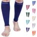 Doc Miller Calf Compression Sleeve Men and Women - 20-30mmHg Shin Splint Compression Sleeve Recover Varicose Veins Torn Calf and Pain Relief - 1 Pair Calf Sleeves Dark Blue Color - Large Size