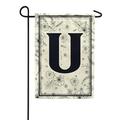 America Forever Spring Monogram Garden Flag Letter U 12.5 x 18 inches Double Sided Vertical Outdoor Yard Lawn Beautiful Flowers Floral Design Welcome Spring Seasonal Art