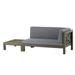 Elisha Acacia Wood Outdoor Right Arm Loveseat and Coffee Table Set with Cushion Gray and Dark Gray
