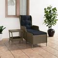 ametoys 2 Piece Patio Set with Cushions Poly Rattan Brown