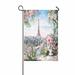 PKQWTM Summer In Paris Gentle City Landscape Flower Rose Leaf Yard Decor Home Garden Flag Size 28x40 Inches