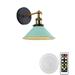 FSLiving 1-Light 100 Lumens Led Remote Control Battery Run Cordless Lamp Macaron Blue Wall Sconce Light Fixture for Bedroom Bathroom Wall Decor- Easy Installation Dimmable Battery Not Included