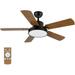 Ceiling Fan Light 44 inch Ceiling Fan with LED Light Remote Control 6-Speed Modes 2 Rotating Modes and Timers Noise Free 5 Wood Blades Fan for Living Room Bedroom Brown