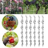 Walbest 8 Pack 11.81 Bird Repellent Reflective Scare Rods Silver Wind Spiral for Bird Control Keeps Woodpeckers and Birds Away Environmental Bird Repeller for Garden Orchard