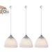 FSLiving Remote Control Pendant Light Halo Track Pendant Light Fixture Stepless Dimming Pendant Light Fixture w/ Frosted White Finish Glass Shade for Restaurant Bar Customizable--3 Lights