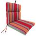 Jordan Manufacturing 44 x 22 Mulberry Red Stripe Rectangular Outdoor Chair Cushion with Ties and Hanger Loop