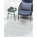 Unique Loom Maia Indoor/Outdoor Striped Rug Teal/Ivory 5 3 Round Striped Contemporary Perfect For Patio Deck Garage Entryway
