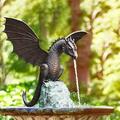 Fountain Dragon Statue Resin Water Feature Dragon Sculpture Water Spray Dragon Statue Home Garden Pool Outdoor Decoration