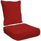 Sunnydaze Deep Seat Cushion Set with Back and Seat Cushion - Red