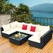 Gymax 7PCS Rattan Patio Conversation Sectional Furniture Set w/ Cushion Pillow