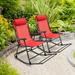 Gymax 2PCS Patio Folding Rocking Chair Outdoor Portable Lounge Rocker Red