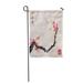 LADDKE Cherry Sakura Tree Branch in Blossom and Two Dragonflies on Vintage Traditional Garden Flag Decorative Flag House Banner 12x18 inch