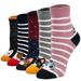 Womens Socks LOFIR Crazy Funny Cute Socks for Women Novelty Cartoon Dog Cat Animal Soft Cotton Crew Socks for Women Ladies 5 Pairs