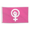 Feminism Flag Slogan Printing Colorful Lightweight Soft Fade Resistant Support Attitude Rectangular Shape Light Floating Hanging Flag for Garden