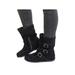 Harsuny Womens Booties Motorcycle Mid Calf High Boots Winter Zip Up Riding Flat Low Heel Shoes