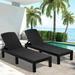 Syngar Chaise Lounge Set of 2 Patio Reclining Lounge Chairs with Adjustable Backrest Outdoor All-Weather PP Resin Sun Loungers for Backyard Poolside Porch Garden Black