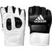 Adidas MMA Gloves Grappling Hook & Loop Training Gloves for Men & Women Black White Medium