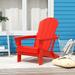 Costaelm Paradise Classic Adirondack Folding Adjustable Chair Outdoor Patio HDPE Weather Resistant Red