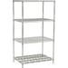 Nexel Poly-Z-Brite Wire Shelving Starter Unit - 1 Dunnage Shelf - 36 W x 18 D x