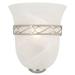 Design House 514588 Marlowe Traditional 1-Light Indoor Wall Light Dimmable Alabaster Glass for Bathroom Bedroom Hallway Satin Nickel