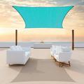 ColourTree 10 x 10 Turquoise Square Sun Shade Sail Canopy Mesh Fabric UV Block Air & Water Permeable - Commercial Heavy Duty - 190 GSM - 3 Years Warranty ( We Make Custom Size )