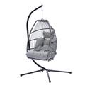 BaytoCare Swing Egg Chair Folding Hanging Swing Chair with Cushion Gray