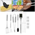 Complete Tool Set Stainless Steel Barbecue Grilling Accessories Nylon Storage Case Includes Spatula Basting Brush - 20PCS