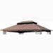 Unique Choice 13 x 10 Replacement 2-Tier Gazebo Canopy Cover Top Fabric Brown