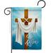 Breeze Decor G153079-BO He is Risen Religious Faith Double-Sided Decorative Garden Flag Multi Color