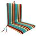 Jordan Manufacturing 44 x 21 Covert Fiesta Multicolor Stripe Rectangular Outdoor Chair Cushion with Ties and Hanger Loop