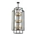 Magic Home Industrial Traditional Vantage 12 - Light Lantern Rectangle 3-Tier Chandelier Ceiling Mount E12 Adjustable Hanging Height Black